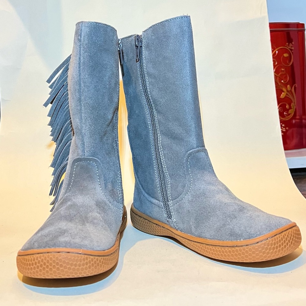 Livie & Luca SONOMA Gray Suede Classic Leather Boots NIB Size 1Y